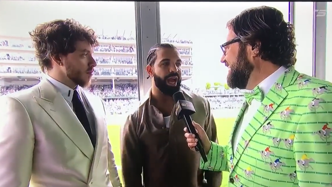 Drake appears with Louisville-native rapper Jack Harlow at Kentucky Derby