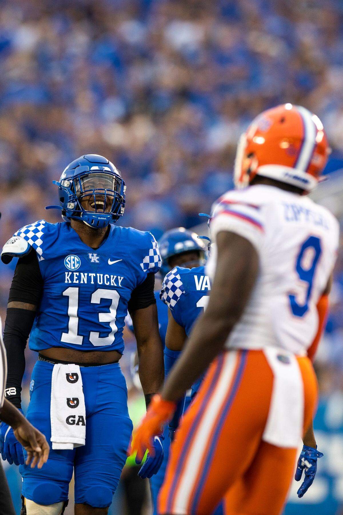 J.J. Weaver (13) is expected to return at linebacker in 2022 after leading Kentucky with six quarterback sacks this season.
