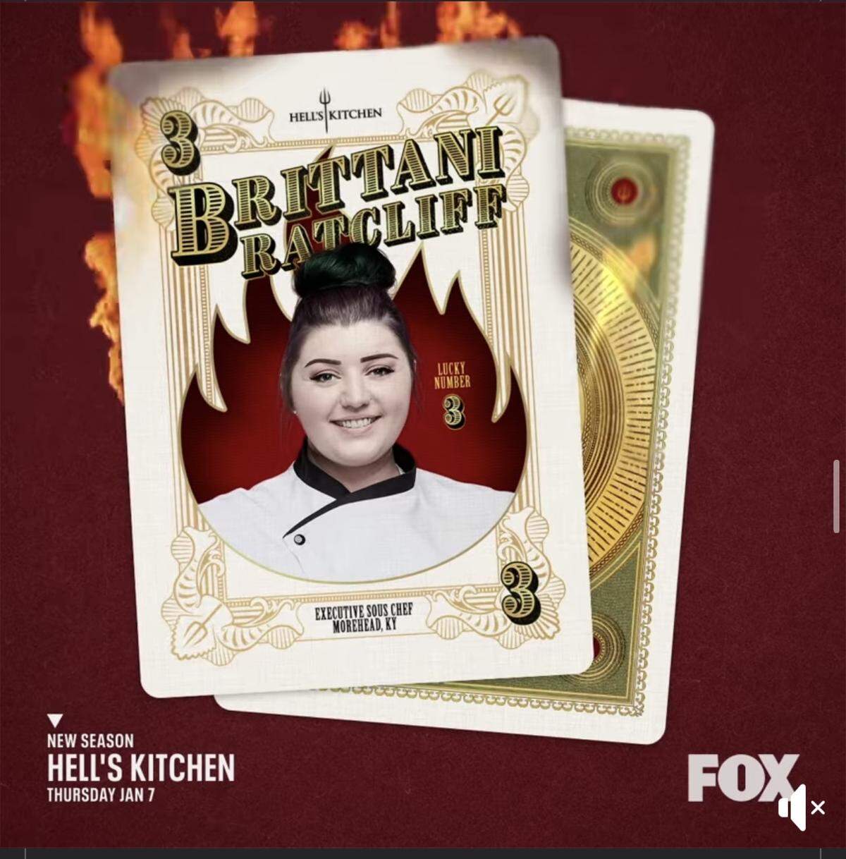 Kentucky chef Brittani Ratcliff is a contestant on “Hell’s Kitchen,” which stars Gordon Ramsay.