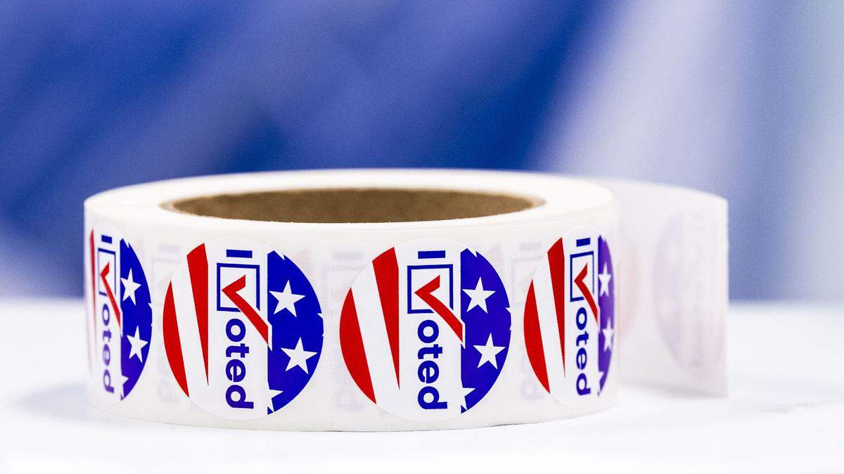 A roll of “I voted” stickers sits as voters cast their ballots in the 2026 primary election at Julius Marks Elementary School, May 19, 2026, in Lexington, Ky. Voters went the polls on primary election day across Kentucky to decide who will be on the ballot in November for major races across the commonwealth.
