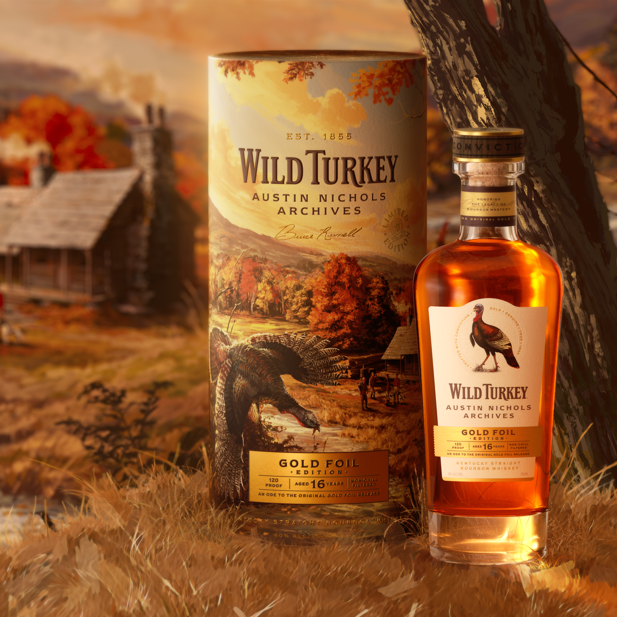 The new Wild Turkey Archives series debuts with the Gold Foil Edition: a 16-year-old, non-chill filtered 120 proof Kentucky Straight Bourbon inspired by one of Wild Turkey’s most coveted vintage releases from the ’80s and ’90s, affectionately known to fans as the “Cheesy Gold Foil.”