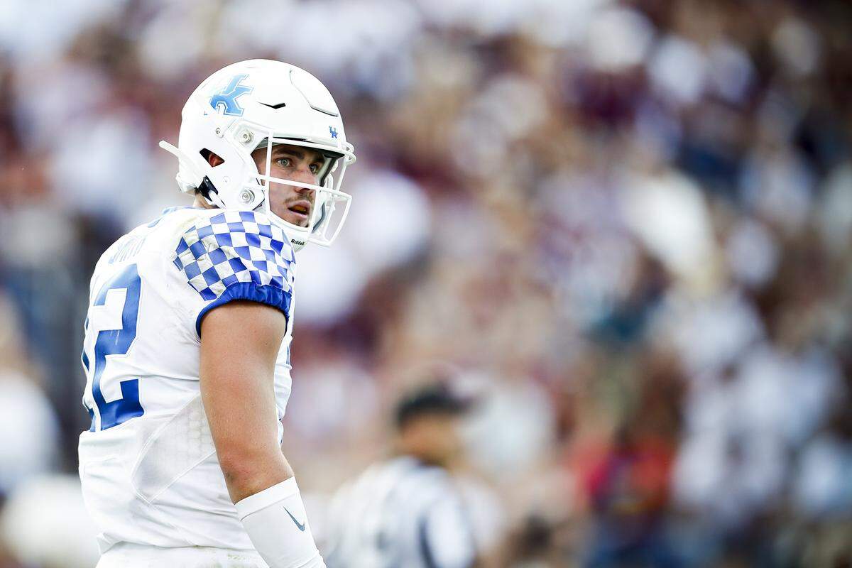 Kentucky quarterback Sawyer Smith is 26-of-74 passing over UK’s past two games, losses at Mississippi State and South Carolina.