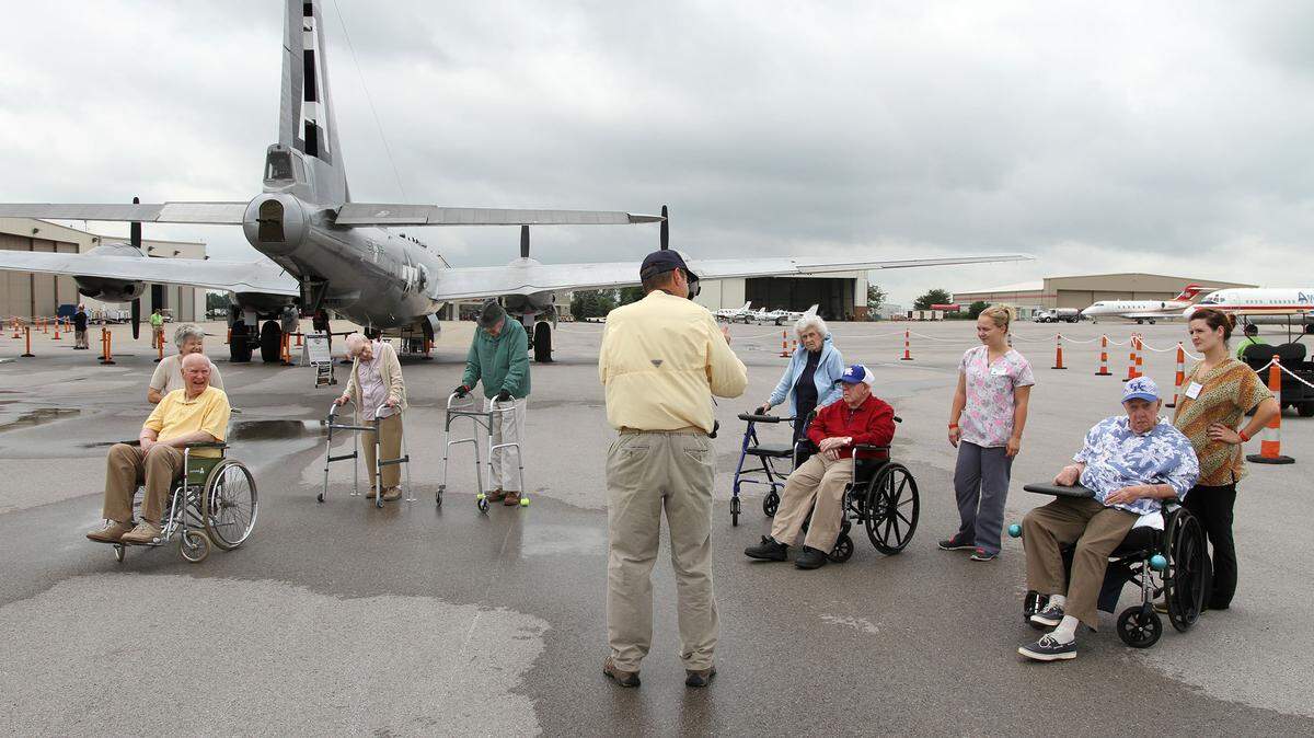 Residents and employees from the Lexington Country Place listened to the history of World War II aircraft Thursday at the 
Aviation Museum of Kentucky.  The museum is celebrating its 20th anniversary, and vintage planes landed at Blue Grass Airport for the event.