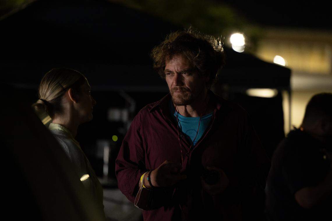 Michael Shannon, director of “Eric LaRue,” with star Judy Greer.