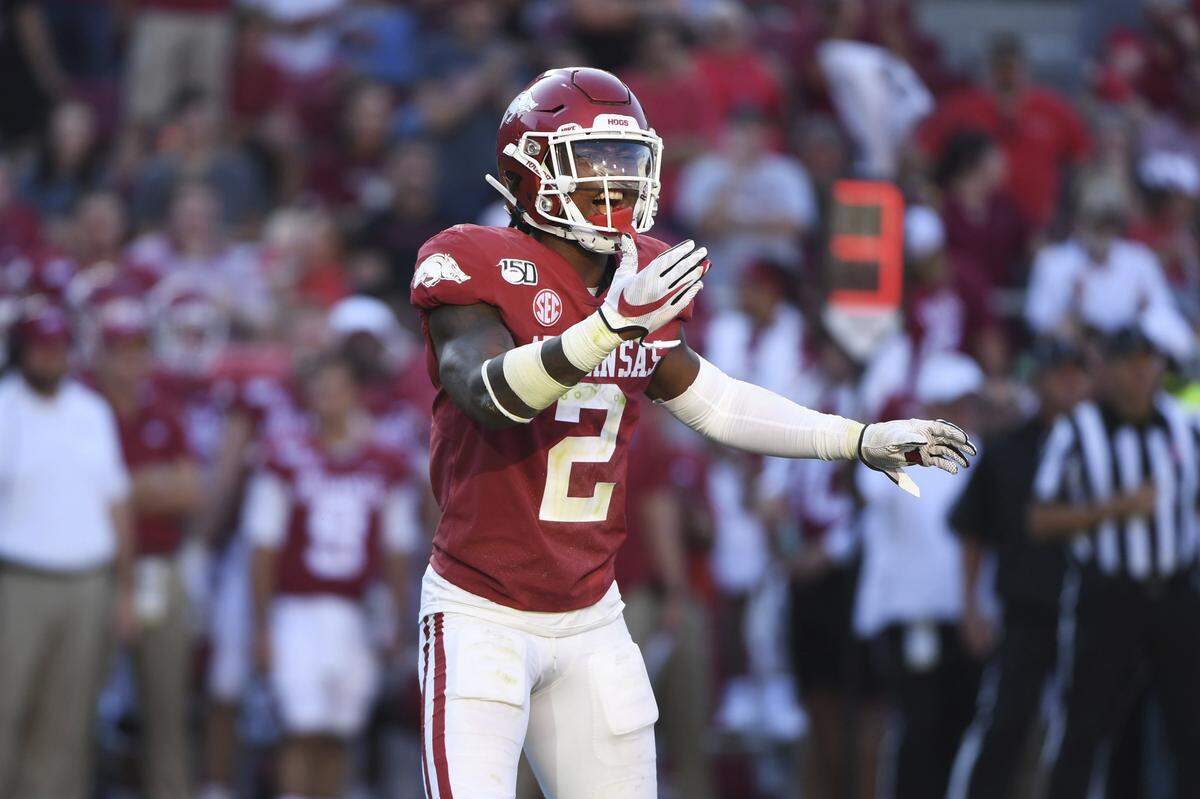 Arkansas strong safety Kamren Curl (2) is fifth in the SEC in tackles with 39.