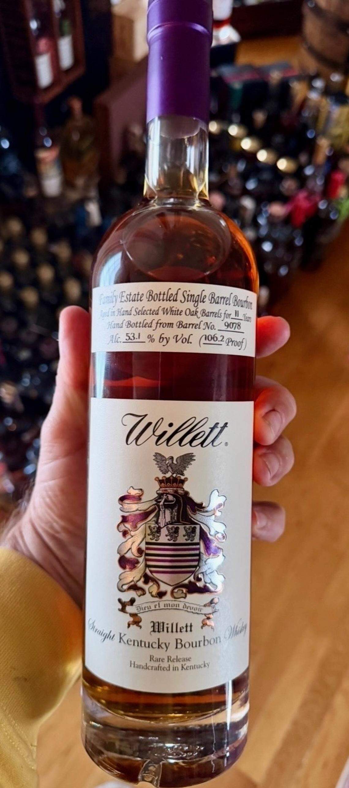 Father Jim Sichko has a third “papal” barrel pick from Willett that will be released in Nov. 11 via online auction and raffle, with some bottles available at Ernie’s Spirits in Lexington.