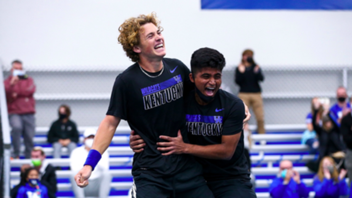 Kentucky’s Liam Draxl, left, and Gabriel Diallo are ranked No. 1 and No. 12 in the nation in men’s singles entering the NCAA team championships this weekend. Individual championships are set for later this month.