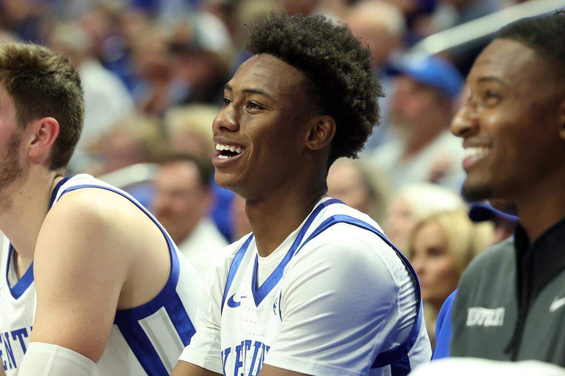 Jaxson Robinson led Kentucky in scoring in both exhibition games and is expected to be one of the Wildcats’ top players during the 2024-25 season.