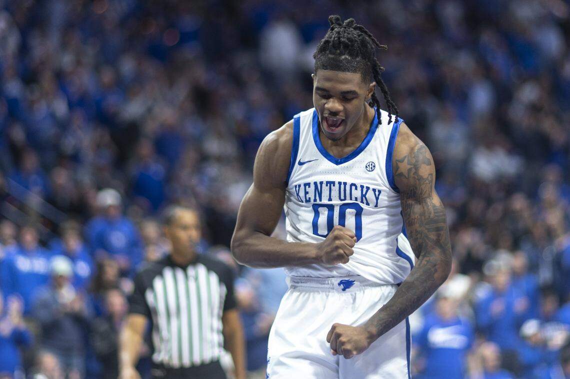 Junior guard Otega Oweh is one of several Kentucky backcourt players who have seen their roles shift due to the ongoing absences of guards Lamont Butler and Kerr Kriisa.