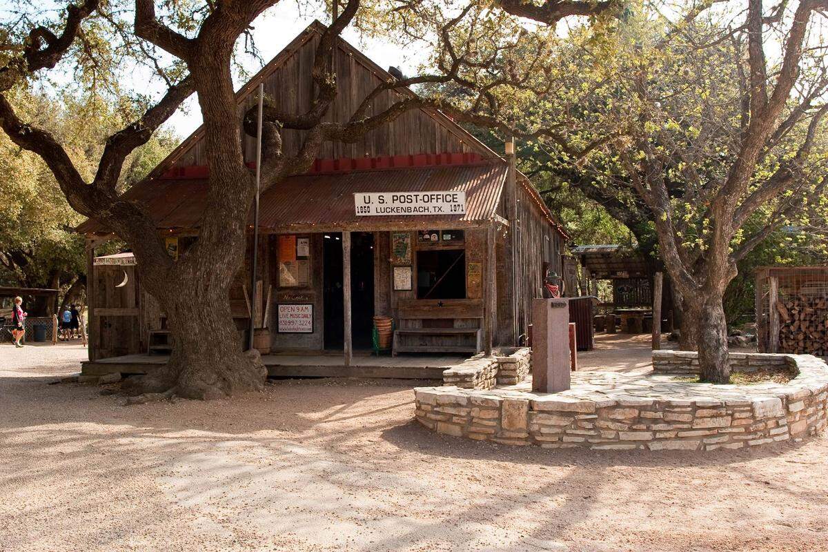 Country music fans can make the 13-mile to Luckenbach to see the iconic structure whixh inspired a country classic.
