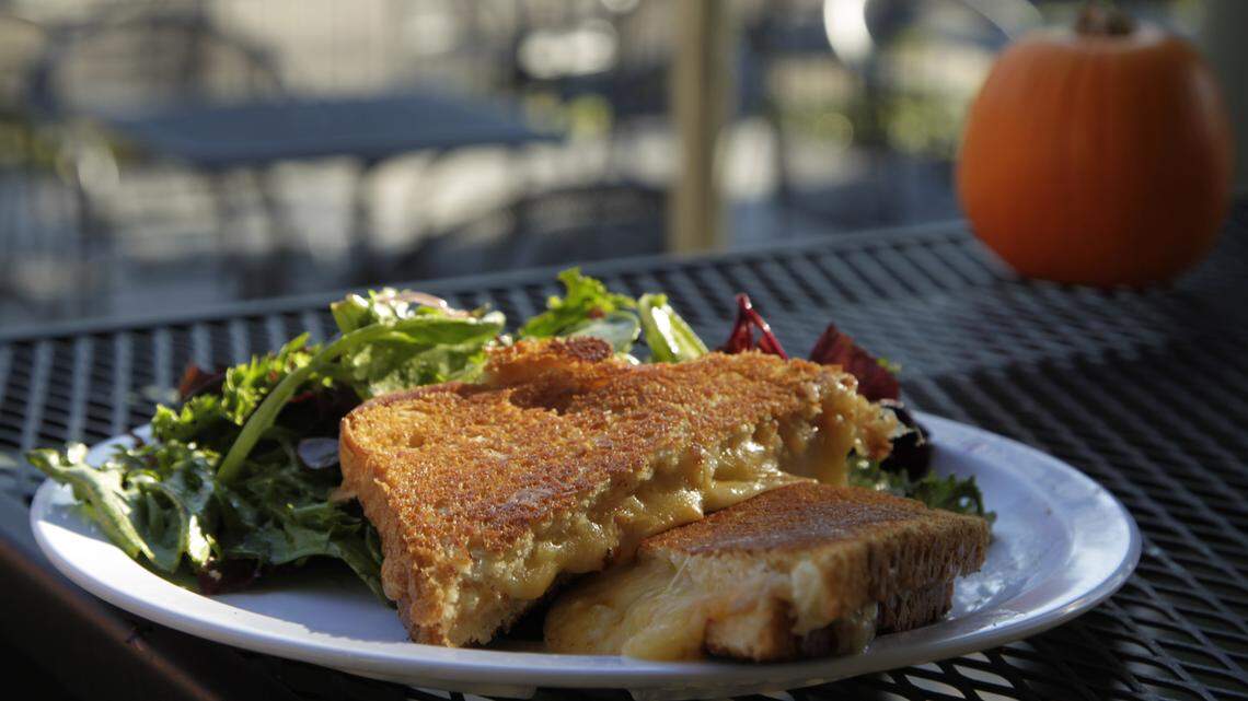 A grilled cheese sandwich goes by its French name, "croque-monsieur," at La Petite Crêperie.