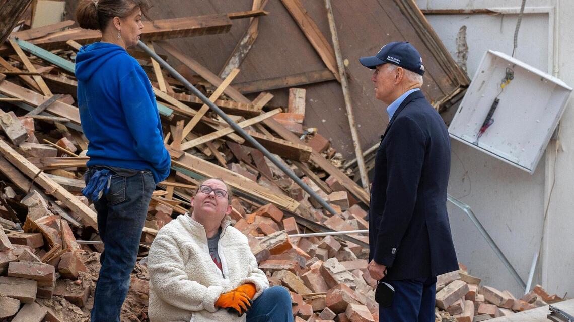 ‘We’re not going to leave’: Biden pledges robust federal help to Western KY after tornadoes