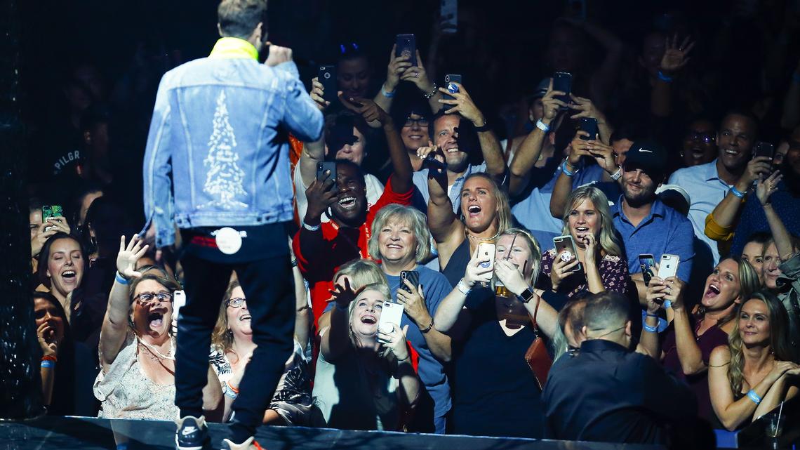 Justin Timberlake plays to fans during the Man of the Woods tour Wednesday at Rupp Arena in Lexington.
