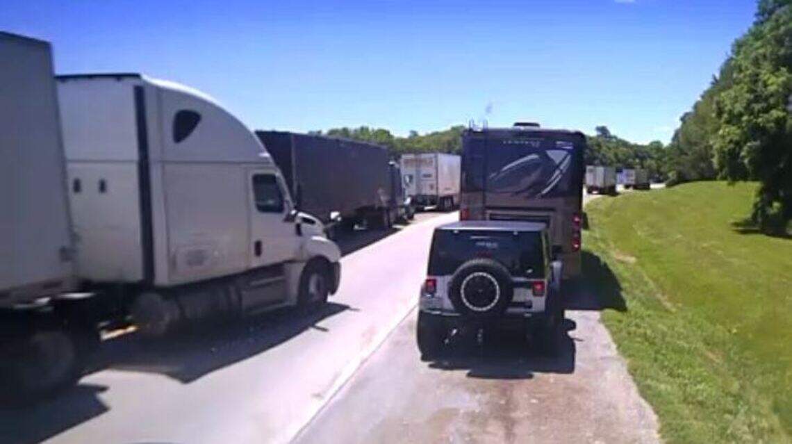 Police hope video will help find truck that injured man at Central Kentucky rest area