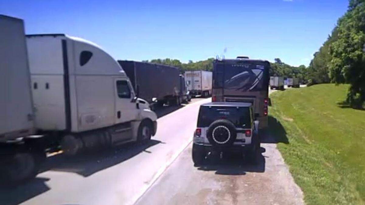 Versailles police are asking the public for information about a collision involving the white tractor-trailer in this photo. The semi left the scene of an injury collision June 22. The family of the man who was hurt said he was parked at a rest stop on I-64 westbound in Midway when the tractor-trailer backed into him, leaving him with severe injuries.