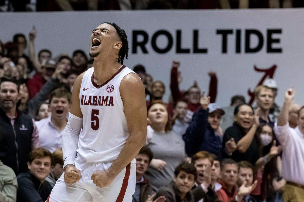 Alabama guard Jaden Shackelford averaged 19.5 points in the Crimson Tide’s two victories over Kentucky in 2020-21.