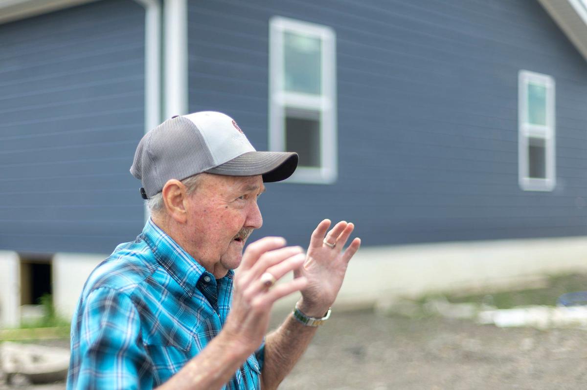 Wayne White talks about how his home in Breathitt County was destroyed two years ago as flooding devastated Eastern Kentucky while he stands in front of his new house that’s currently under construction near Hazard, Ky., on Thursday, July 18, 2024.