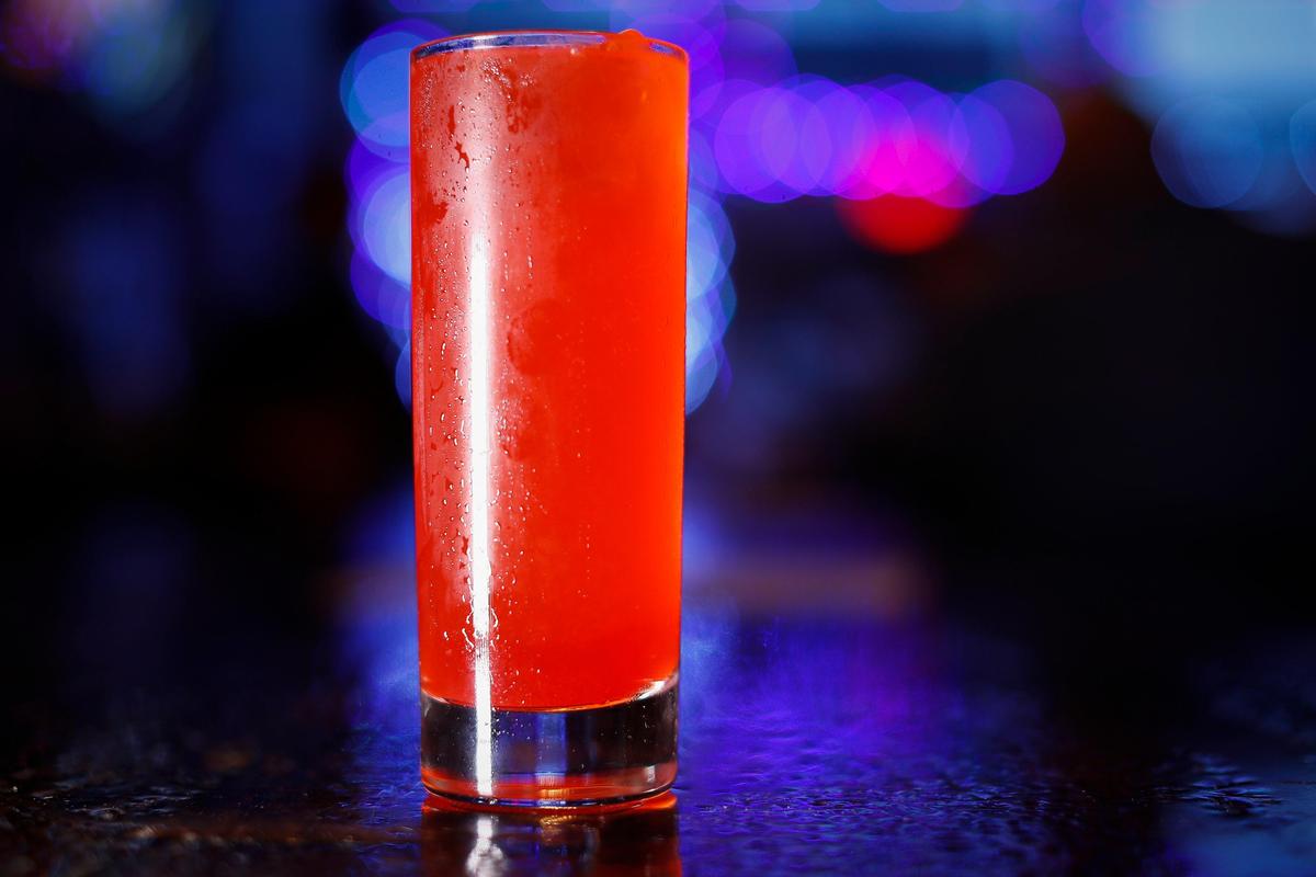 The Princess Water made with gin, soda water, grapefruit juice and cranberry bitters at Lexington’s Arcadium, an arcade bar on Limestone.