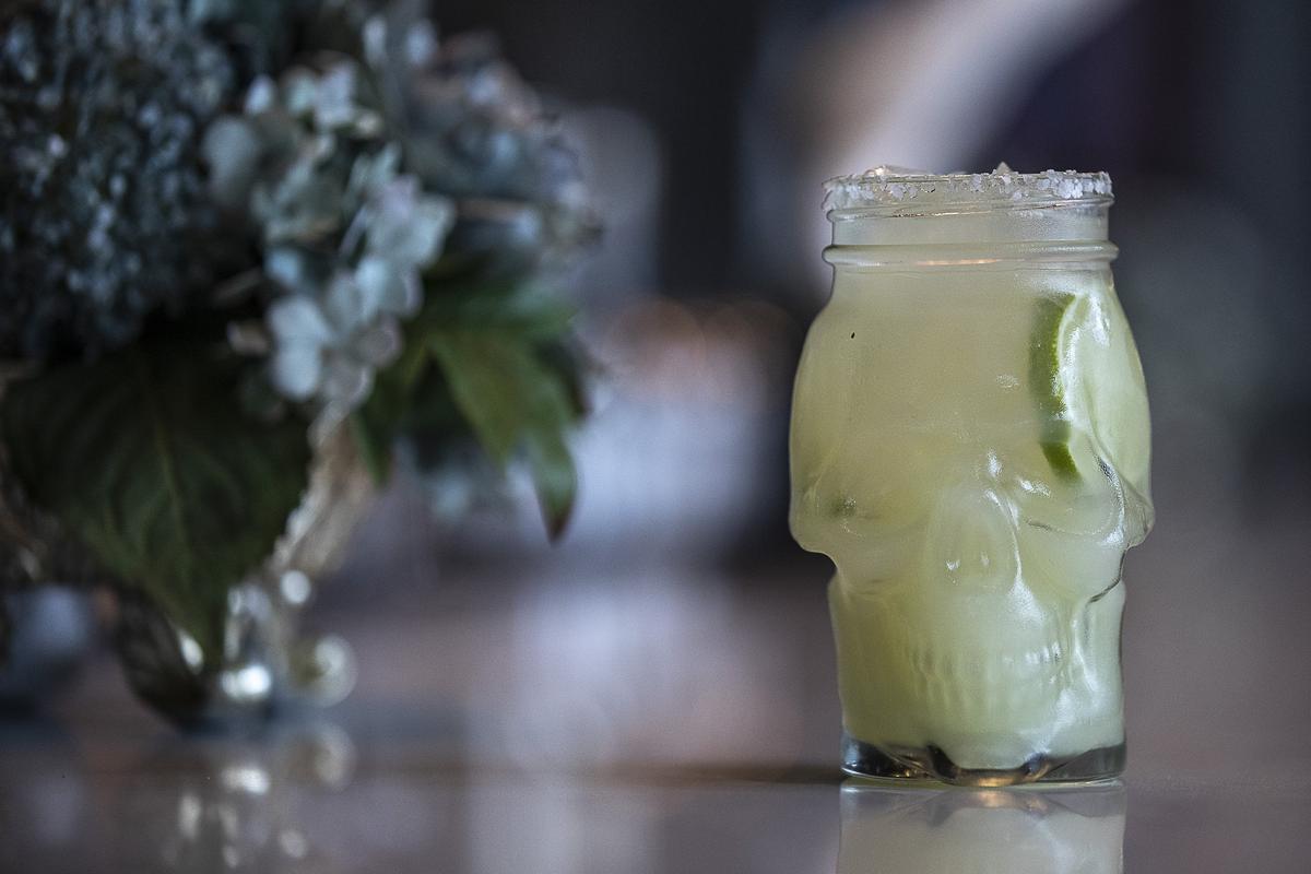 Agave & Rye at the Fayette Mall serves killer margaritas in glasses in the shape of a skull.