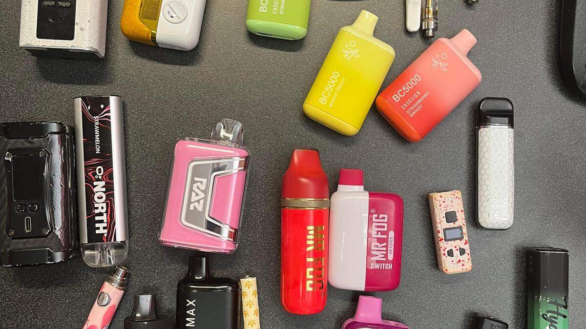 Vape products confiscated from students in Kenton County public schools.