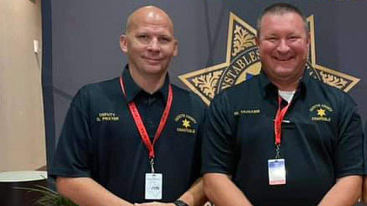 Deputy Constable Danny Prater, left, works for Fayette County Constable Wade McNabb. A woman has obtained an emergency order of protection against Prater over his behavior while working security in his constable uniform at an apartment complex.