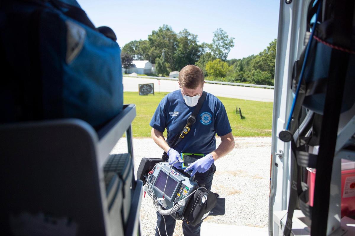Doug Byers, a Lee County paramedic, responds to a call in Lee County, Ky., on Tuesday, Sept. 7, 2021.