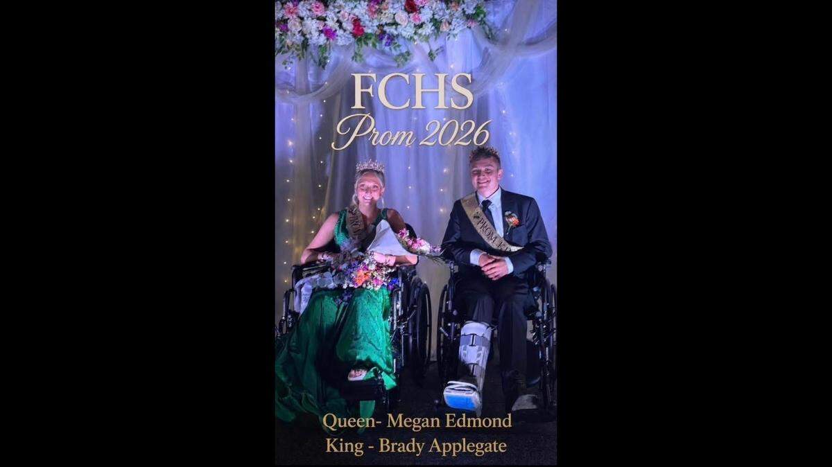 Megan Edmond and Brady Applegate were named Fleming County High School prom king and queen while recovering from a late March crash that left them seriously injured.