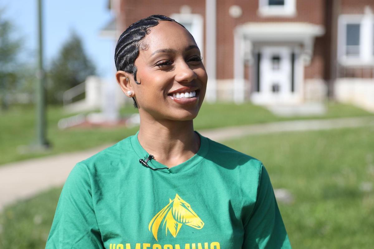 Erica McPheeters, senior majoring in political science at Kentucky State University, plans to pursue a degree in African politics after graduating and become a global affairs specialist, April 23, 2025.