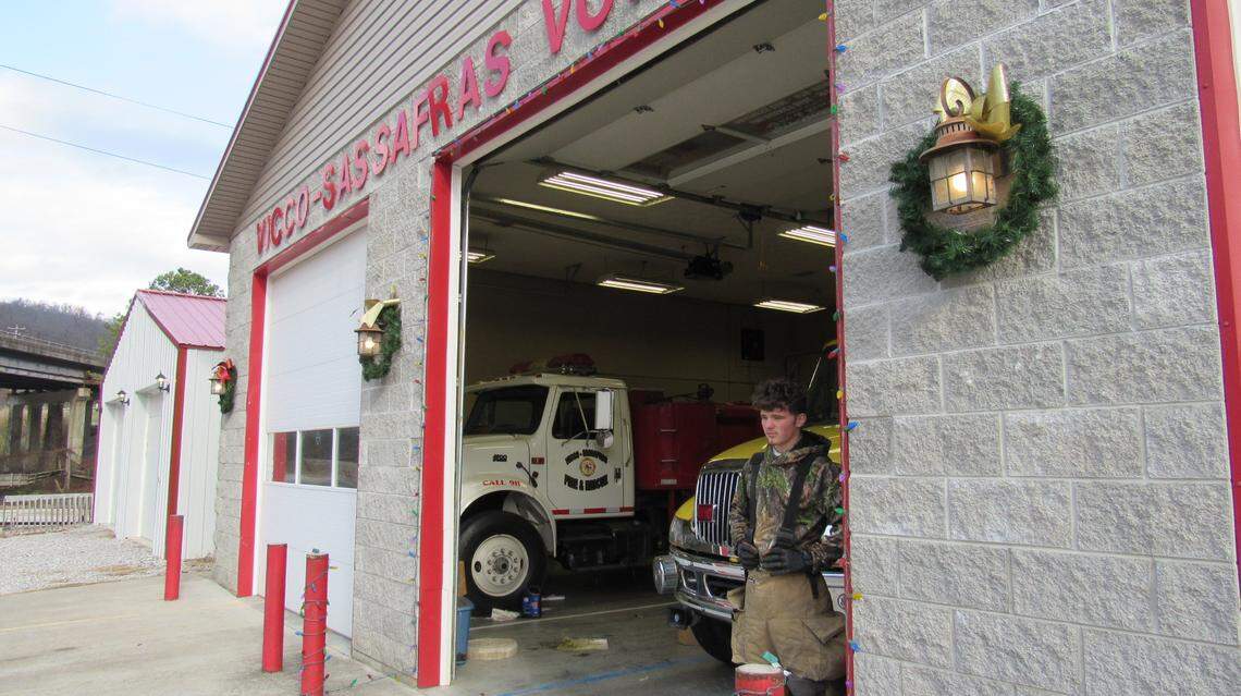 The Vicco Sassafras Volunteer Fire & Rescue, shown here with firefighter Braxton Deaton on Nov. 18, 2022, remains a key piece of the community but Vicco could be dissolved.