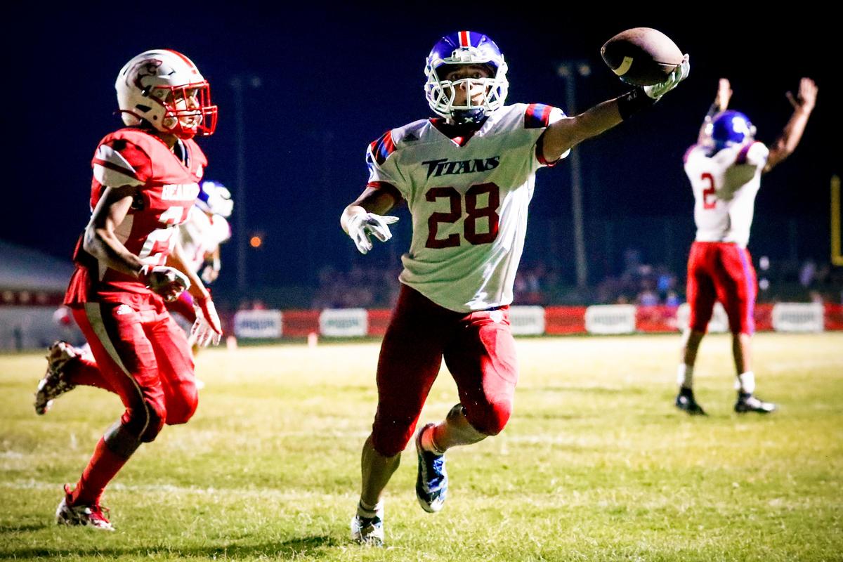 Mercer County’s Brayden Dunn (28) scored a touchdown against Anderson County earlier this season.