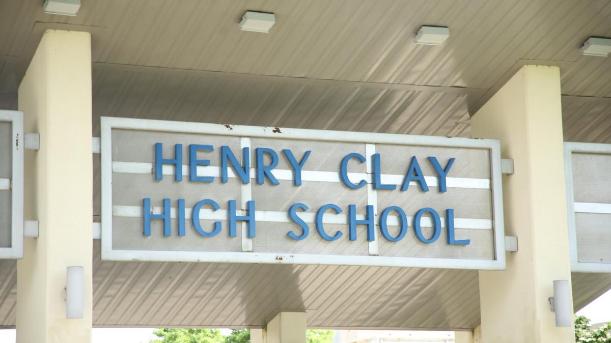 Henry Clay High School signage on May 24, 2024. Lexington, Ky.