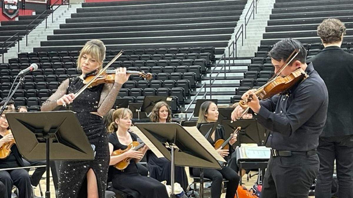 Soloist Tessa Lark and members of the Louisville Orchestra performed in Harlan County in May as part of the In Harmony tour.