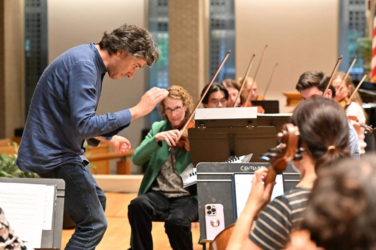 The Lexington Chamber Orchestra, conducted by Music Director Marcello Cormio, rehearsed for their May 30 concert at the Lexington Opera House at Centenary Church in Lexington, Kentucky on May 27, 2025.