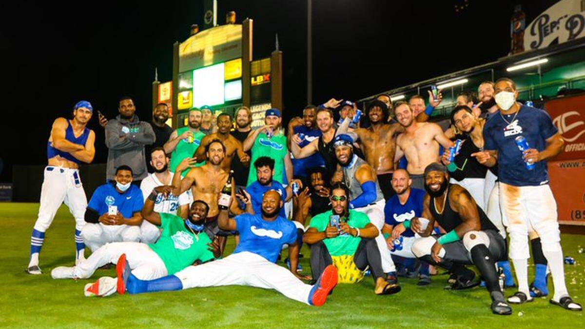 The Lexington Legends celebrated on the field at Lexington Legends Ballpark on Wednesday night after winning the South Division championship of the Atlantic League of Professional Baseball