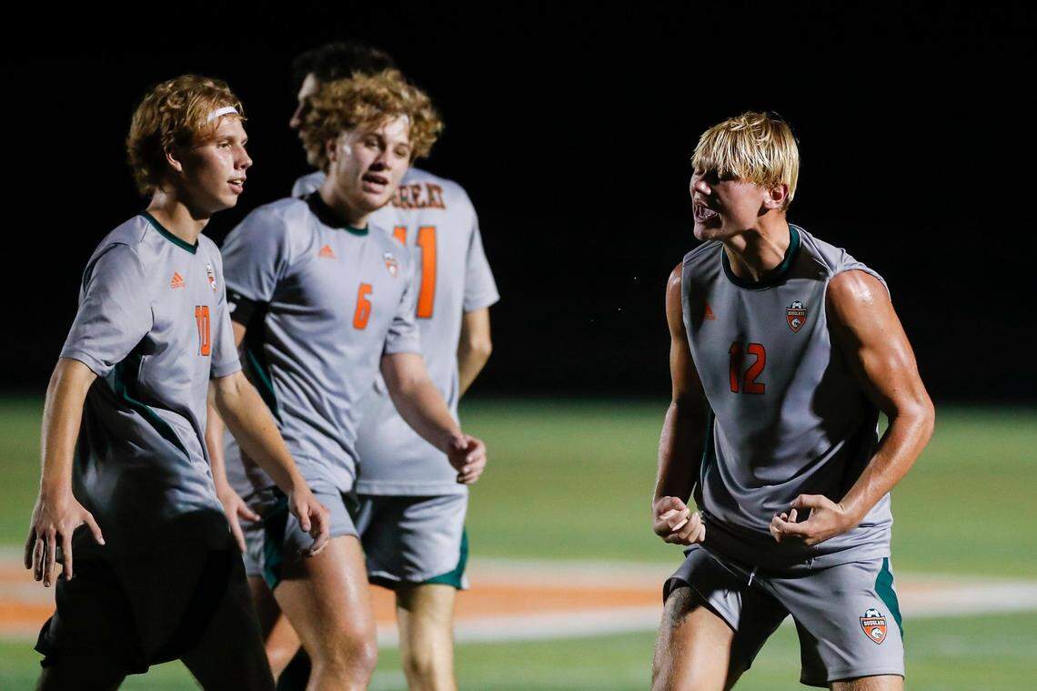 Cooper Ranvier (12) said he has always enjoyed sports but said he began taking things more seriously after missing a field goal during Frederick Douglass’s football playoff run his freshman year. “That was seriously just the fuel I needed and what really drives me still to this day, every day,” the senior said.