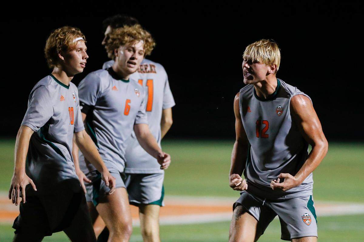 Cooper Ranvier (12) said he has always enjoyed sports but said he began taking things more seriously after missing a field goal during Frederick Douglass’s football playoff run his freshman year. “That was seriously just the fuel I needed and what really drives me still to this day, every day,” the senior said.