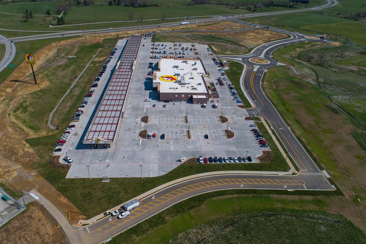 The new Buc-ee’s travel center in Richmond, Ky., is scheduled to open 6 a.m. on Tuesday, April 19, 2022. The facility includes a 53,000-square-foot building and 120 gas pumps.