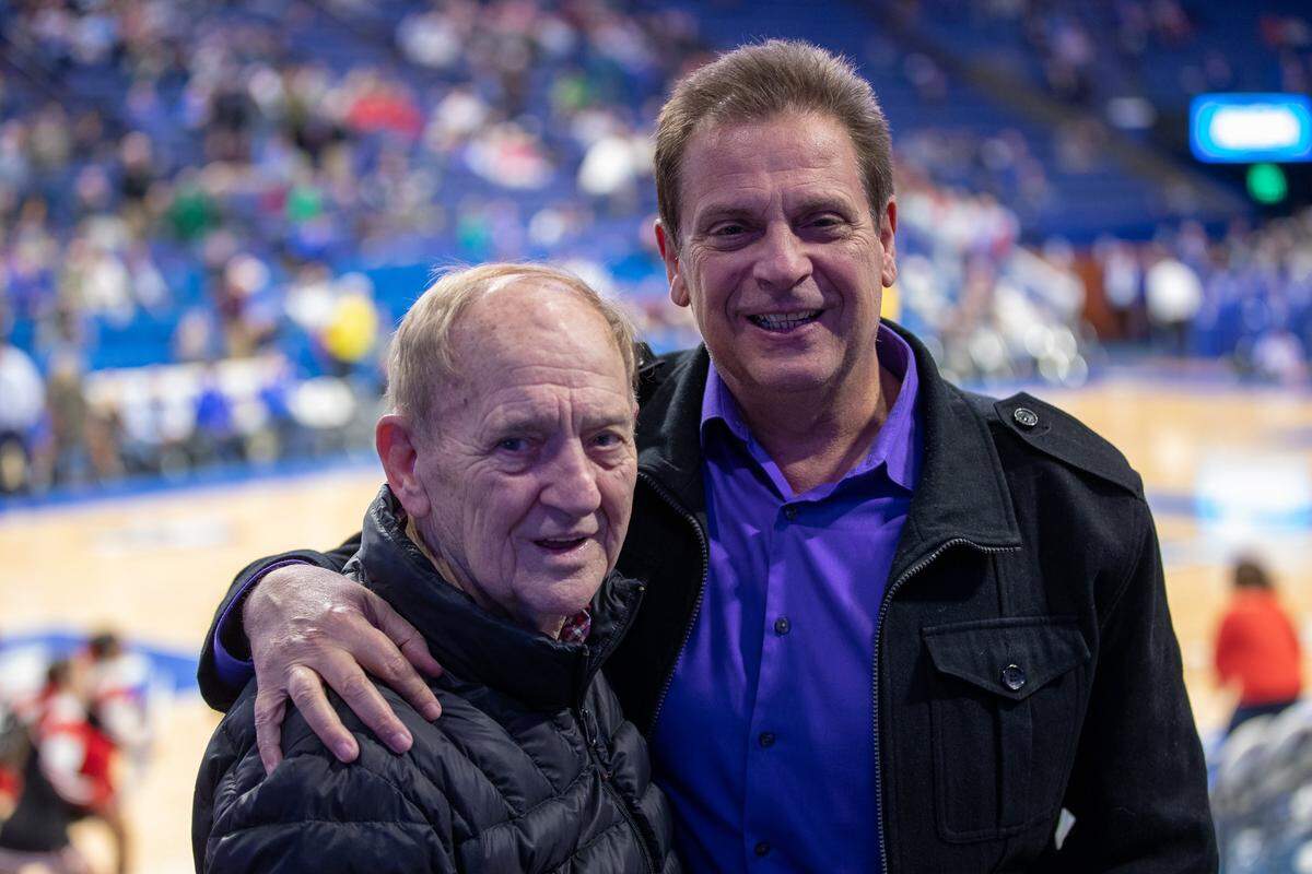 NBC Sports horse racing reporter Kenny Rice, right, plans to attend his 57th Kentucky Boys High School Basketball Tournament this week at Rupp Arena. It will the first Sweet 16 for Rice without his father, Reginald, right. Reginald Rice died on Aug. 25 last year at age 96. 
