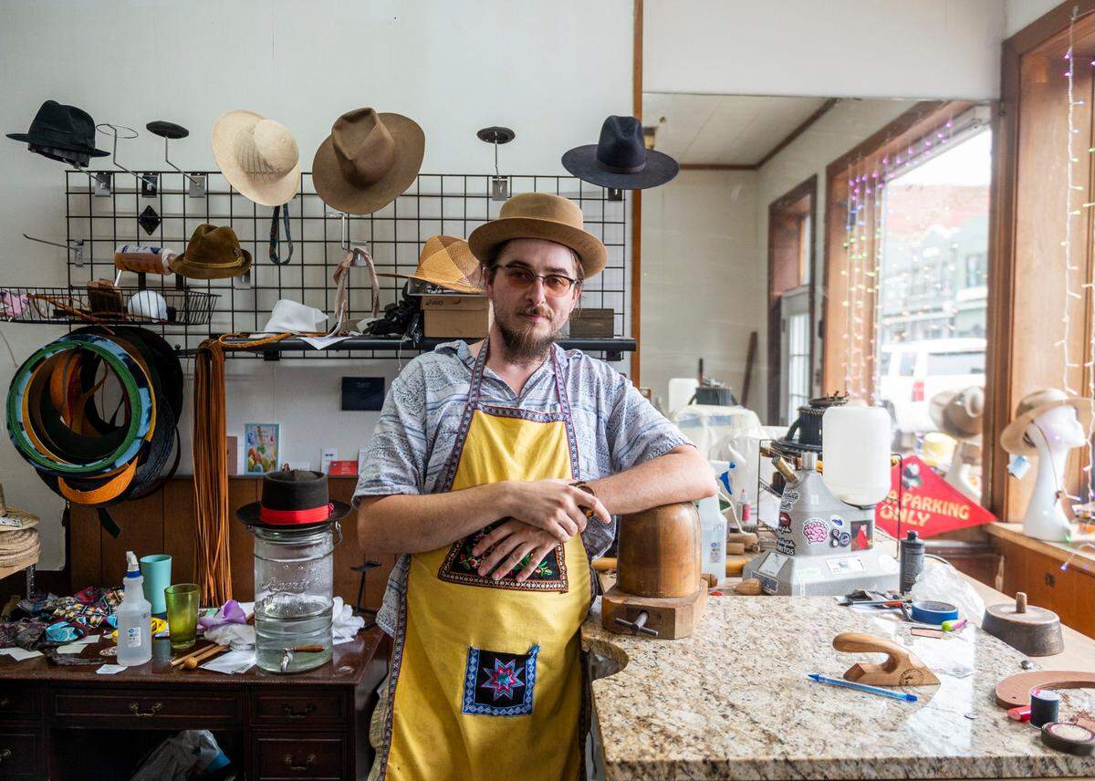 Lexington hatmaker Nick Godbehere opened his shop, The Headquarters of the Bluegrass Hatters Society, at 144 Short St. last year.