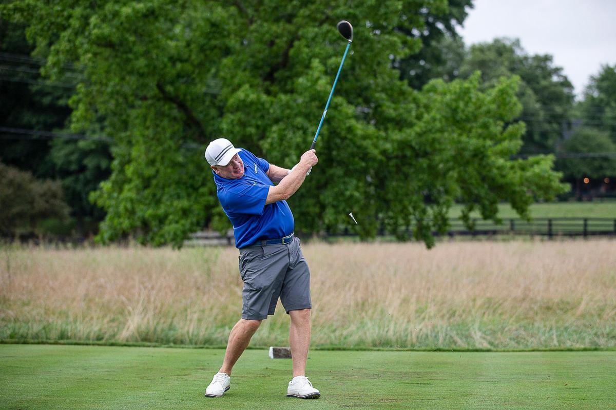 UK football coach Mark Stoops teed off during Wednesday’s Pro-Am ahead of the PGA Tour Barbasol Championship, which gets underway Thursday.