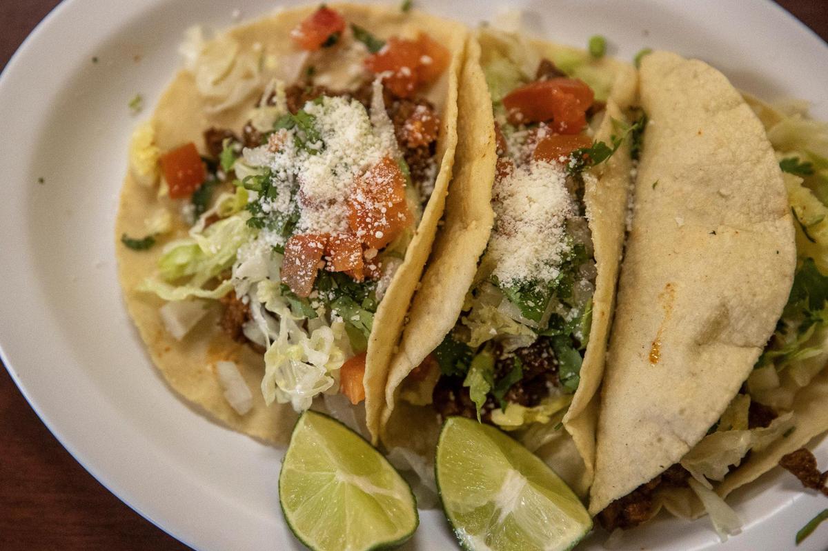 Tacos preparados de adobada at Taqueria Becerra at 27 North St. W in Versailles, Ky., on Wednesday, April 28, 2021.