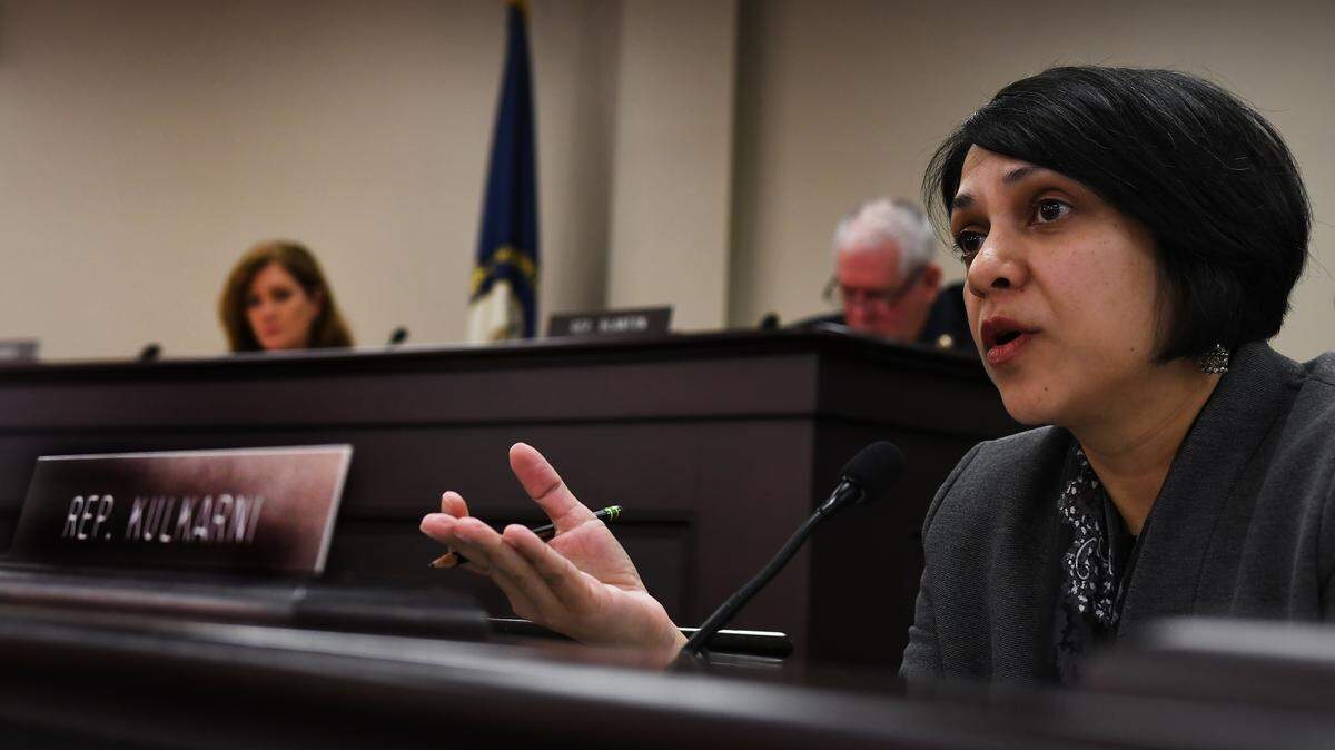 Rep. Nima Kulkarni, D-Louisville, asks a question about House Bill 47, an act related to religious liberty, in Wednesday’s House Judiciary Committee.