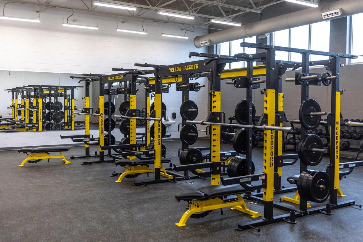 The weight room at the new Woodford County High School is photographed Thursday, Dec. 19, 2024.