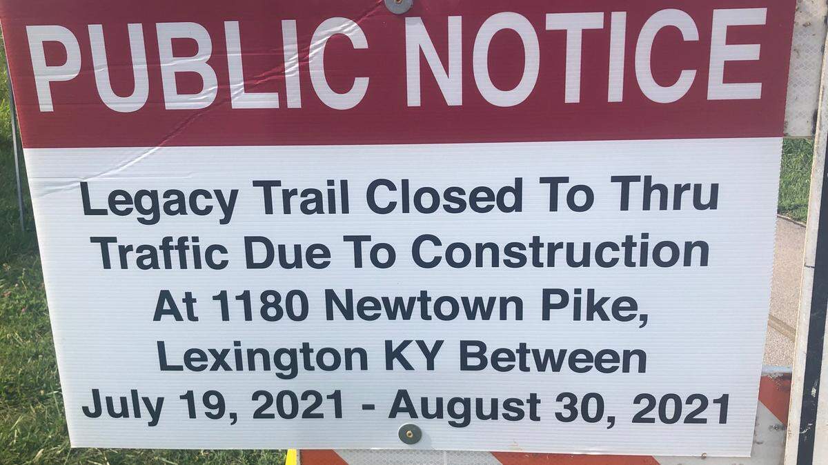 The closure of a section of the Legacy Trail from roughly Nandino Boulevard to Newtown Springs has prompted a lot of questions from Lexington council members. The trail from Newtown Springs on Aug. 12, 2021.