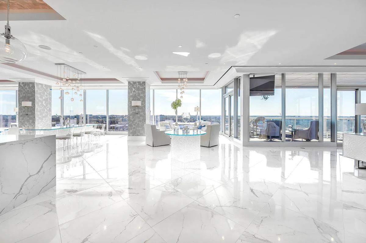 A view of an open area at 103 South Limestone No. 1150. This nearly 6,000 square foot condominium in downtown Lexington’s City Center has marble flooring all throughout and other high-end features. It’s currently for sale for $5 million. Note: Photos used with permission of seller’s representative.