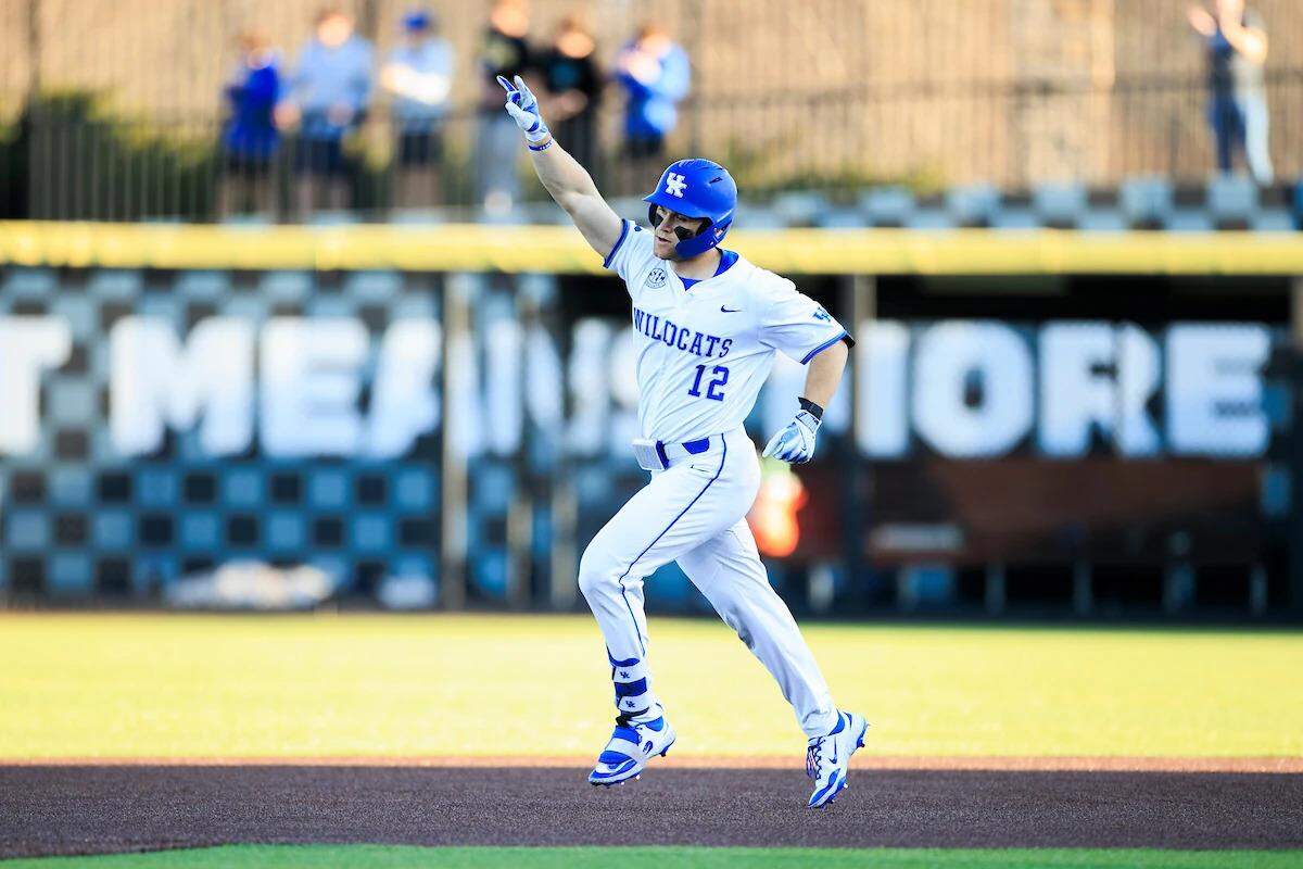 Cole Hage went 3-for-4 with a double and a home run in Kentucky’s 24-3 home-opening win over Evansville on Tuesday.