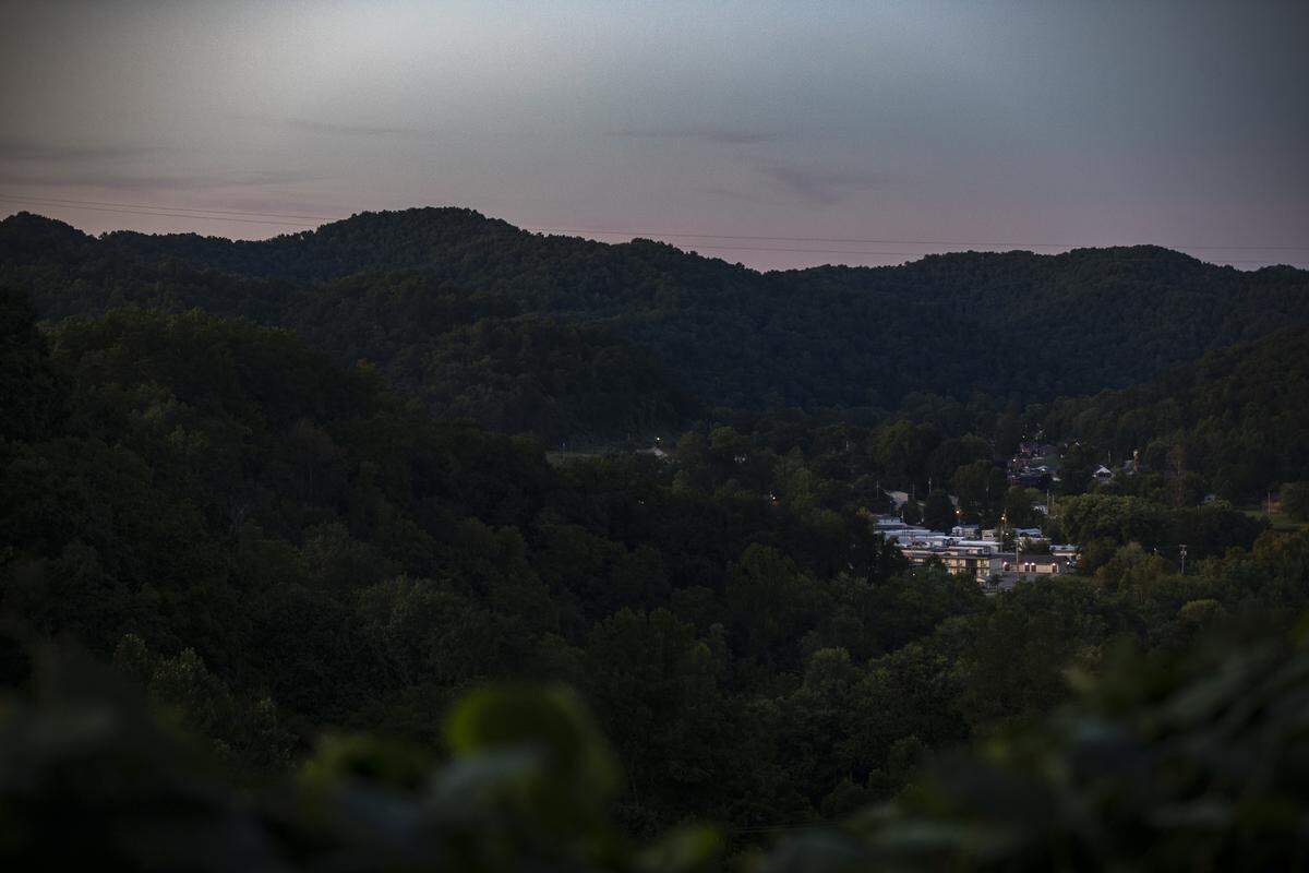 Dusk falls over Jackson, the county seat of Breathitt County, Thursday, Aug. 29. About 13,000 people live in Breathitt County, with around 2,300 calling Jackson home.