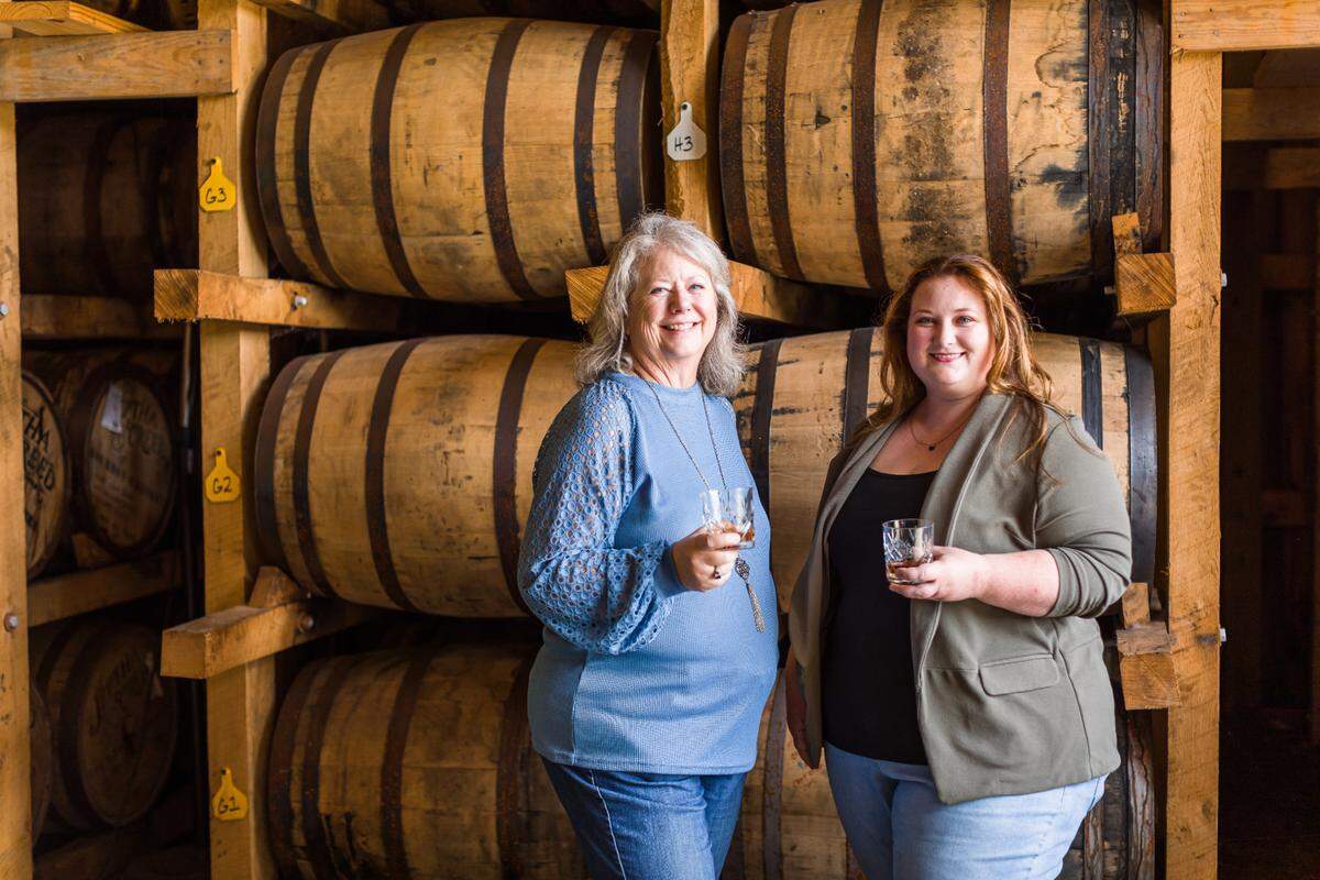 Mother-daughter distillery owners Joyce and Autumn Nethery at Jeptha Creed in Kentucky.