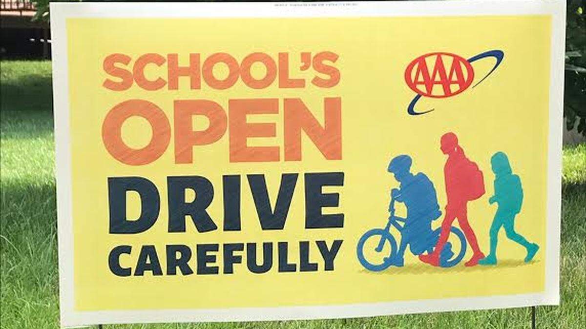 AAA and  Fayette County Public Schools are launching a campaign that encourages people to put signs in their yard that say, “Schools open drive carefully.”