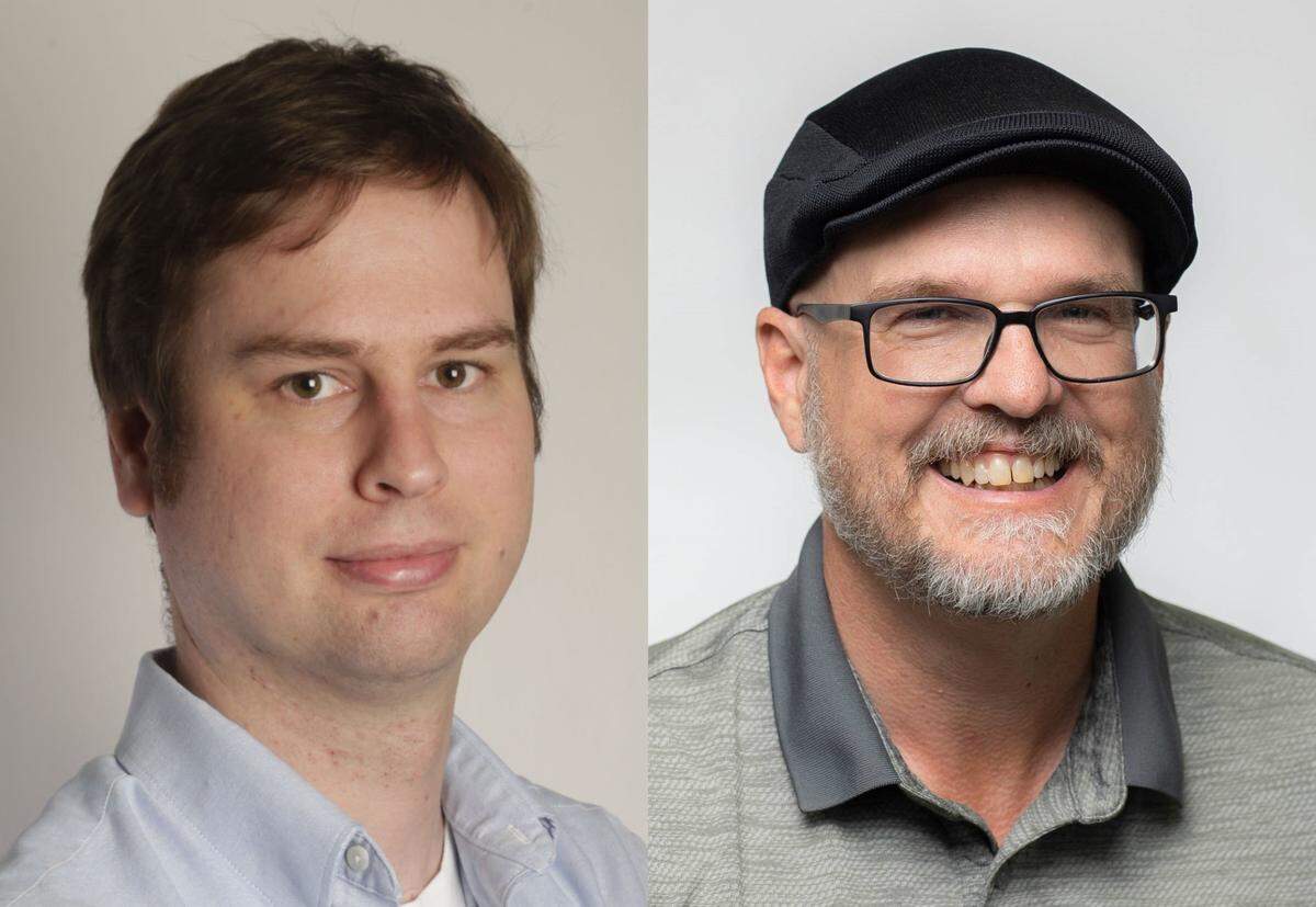 Herald-Leader UK basketball beat writer Ben Roberts, left, and high school sports reporter Jared Peck.
